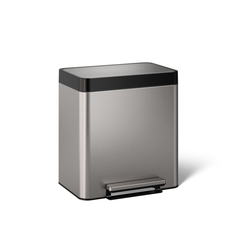 Poubelle compacte en acier inoxydable 8 gallons, Acier inoxydable