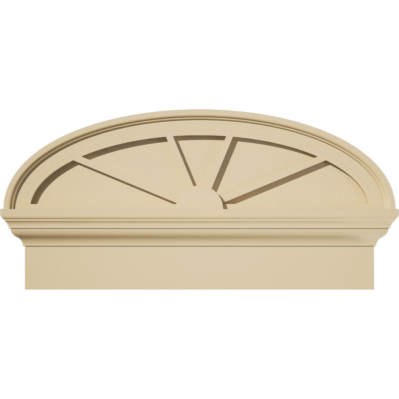 Fronton en uréthane Elliptical Signature, brun clair apprêté, 26 po x 13,375 po x 2,75 po, Combinaison, 4 rayons