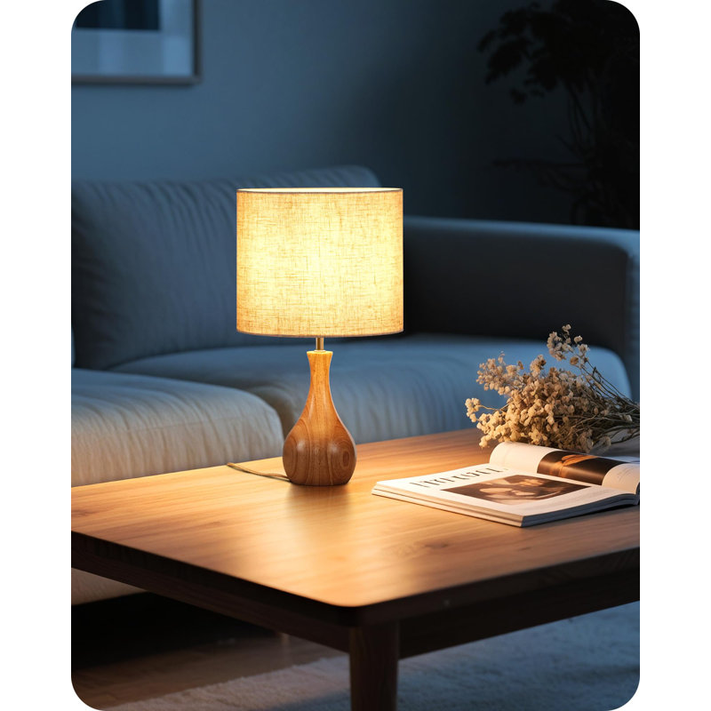 Wood Table Lamp, Beige