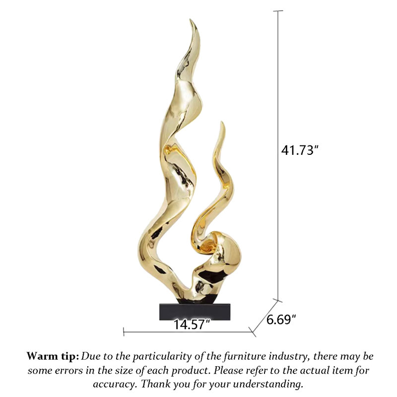 Sculpture moderne en résine abstraite avec base en marbre, pièce décorative faite à la main