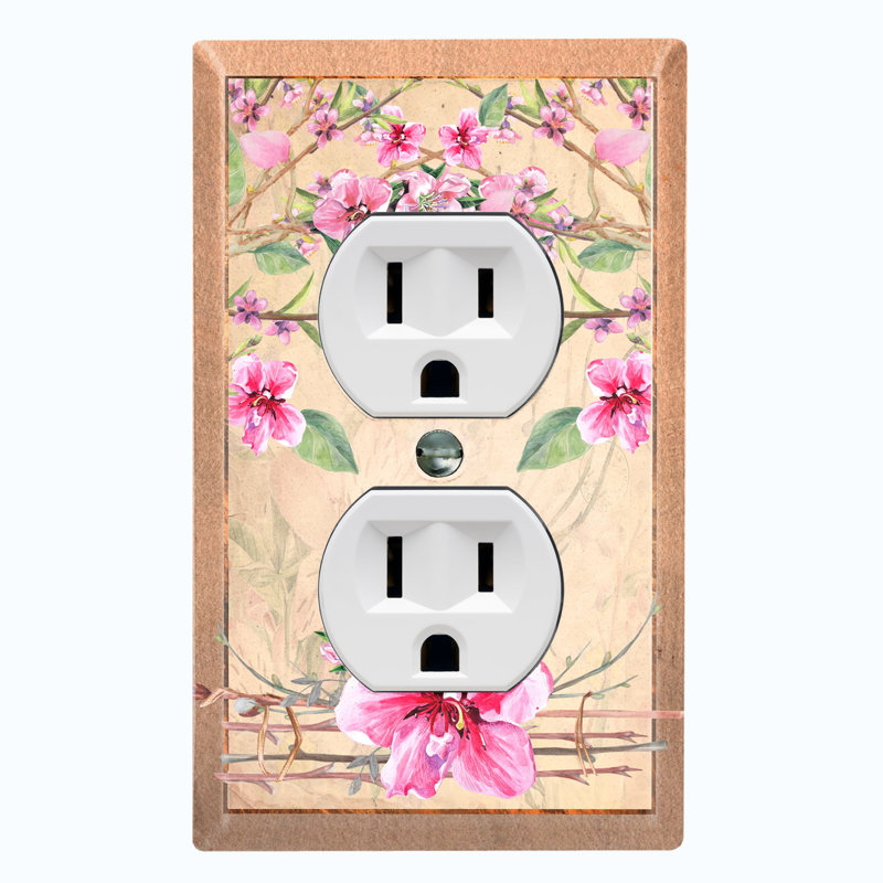 Vintage Flower 1-Gang Duplex Outlet Wall Plate