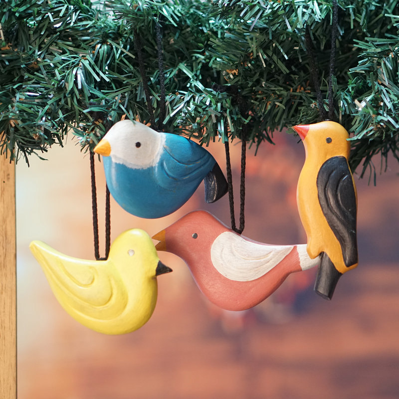 0.02'' Handmade Wood Animals Hanging Figurine Ornament