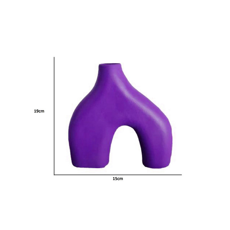 Coye Ceramic Table Vase, 19cm H x 4cm W x 15cm D, Purple