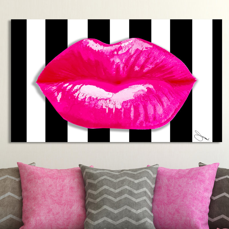 «Pucker Up 2», reproduction d'impression sur toile tendue, H 36 po x l 60 po x P 1,5 po, Toile tendue, Pas de tapis