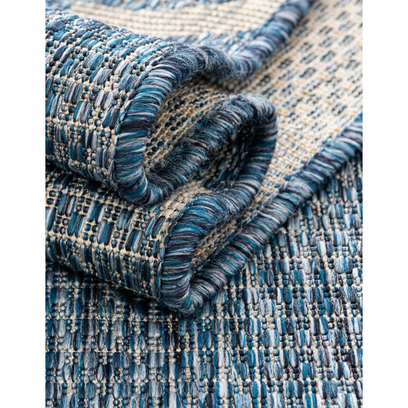 Suffolk Blue Indoor/Outdoor Area Rug, Round 10'
