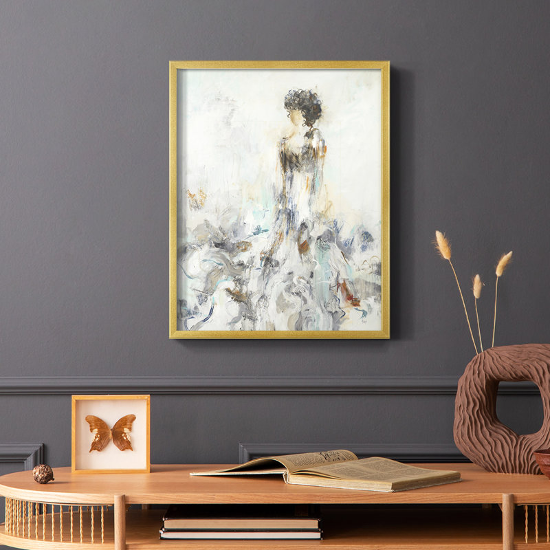 «Romantic Reflection II», reproduction encadrée - bois massif, Or, H 28 po x l 22 po