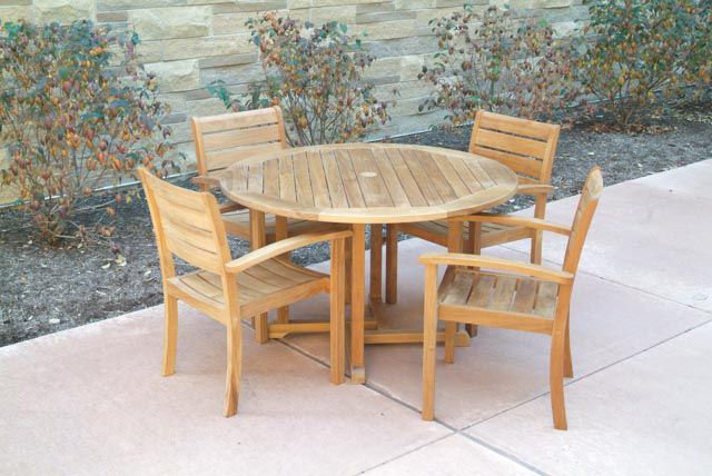 Oxford Teak Outdoor Round Dining Table, 48"