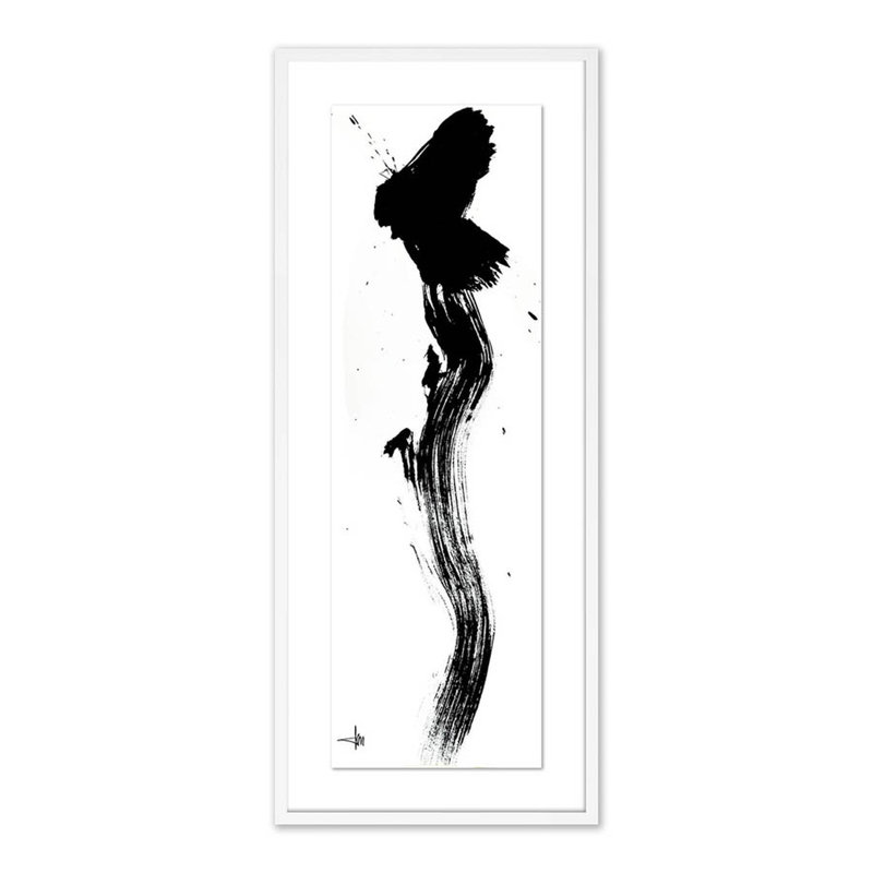 Frivolous Print by Johan Gert Manschot, 48" H x 20" W x 2.5" D, White