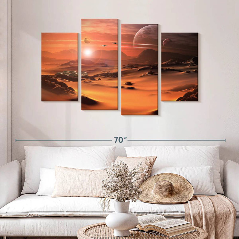 Kelan Sci Fi Alien Planet, 32" H x 52" W