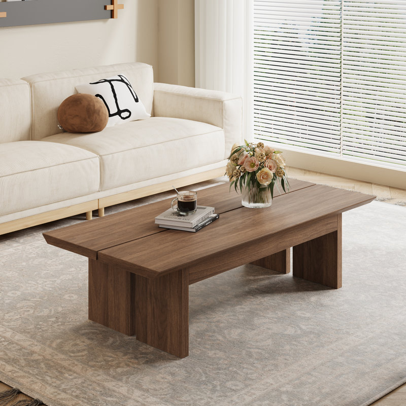 Ensemble de buffet 63 po Mid-Century noyer moderne et table basse rectangulaire 47 po