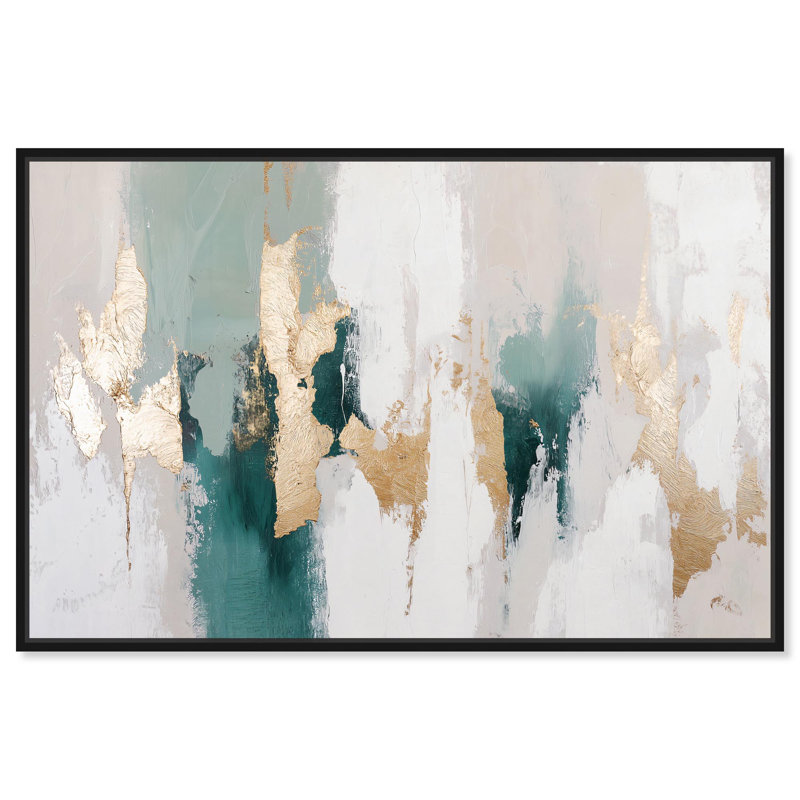 «Aurora in Motion II», art abstrait moderne par Art Remedy, Cadre noir, H 25 po x l 37 po