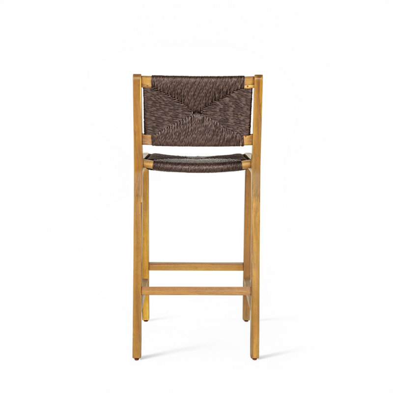 Tabouret de bar d'extérieur en bois d'acacia