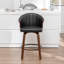 Tabouret de comptoir pivotant rembourré avec structure en bois Devault-296065754