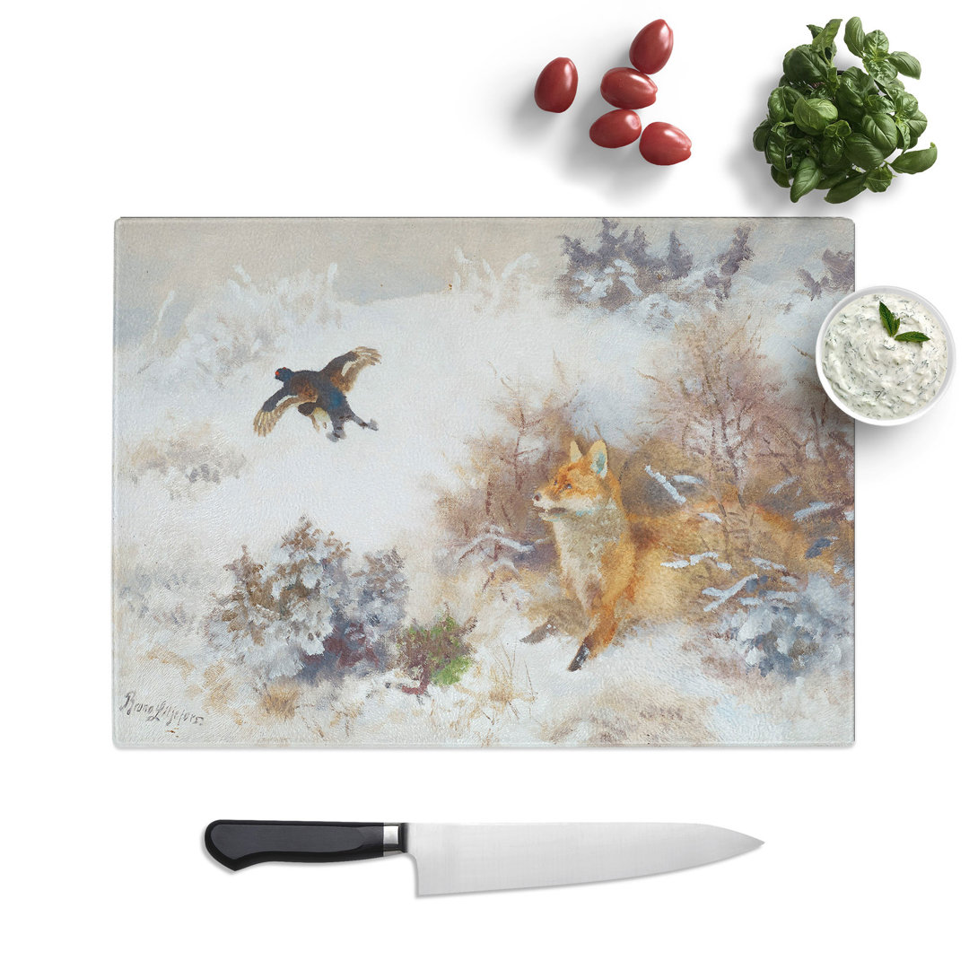 Fox and Grouse by Bruno Liljefors Chopping Board