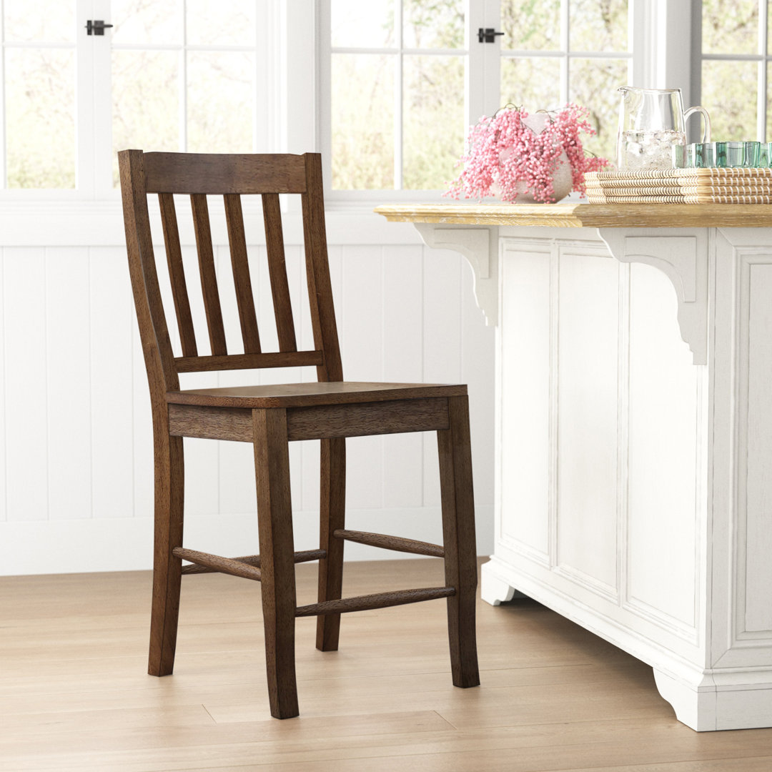 Olympia Solid Wood Counter Stool (Set of 2) Sand & Stable™ 