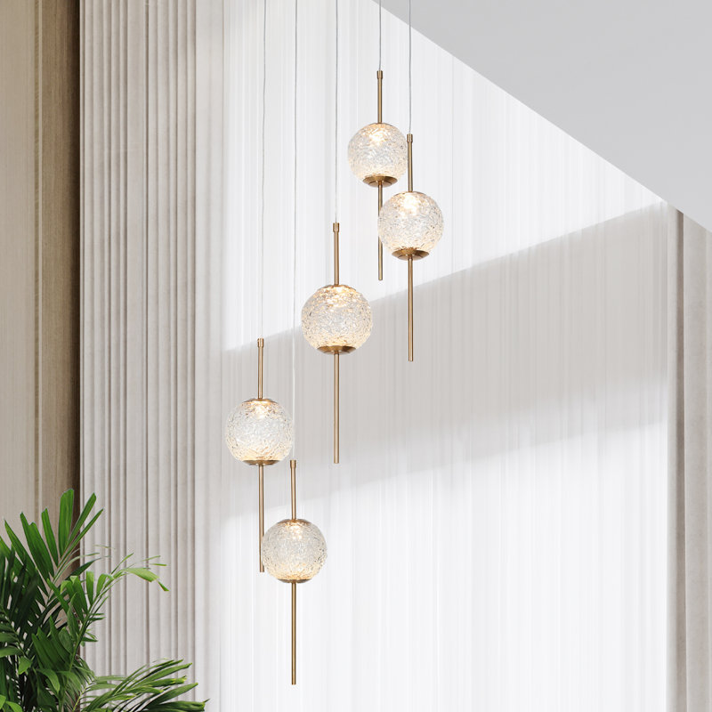 Chantae 5 - Light Electroplated Copper LED Cluster Pendant