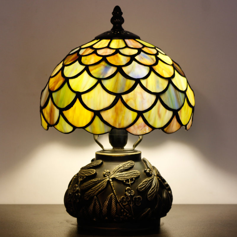 Petite lampe de table en verre coloré Tiffany