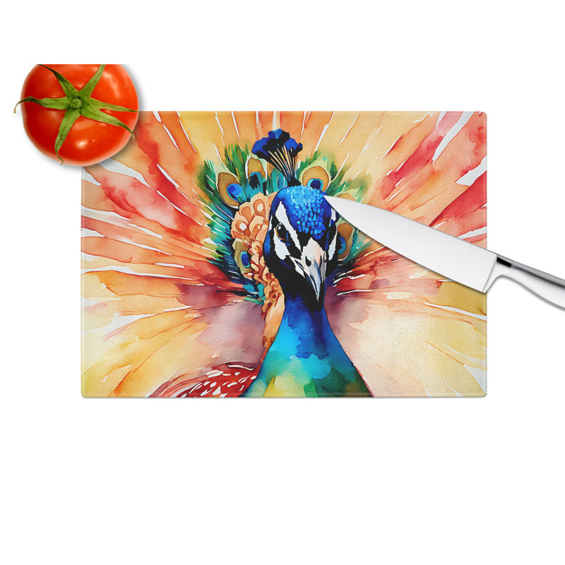 Peacock Glass Cutting Board