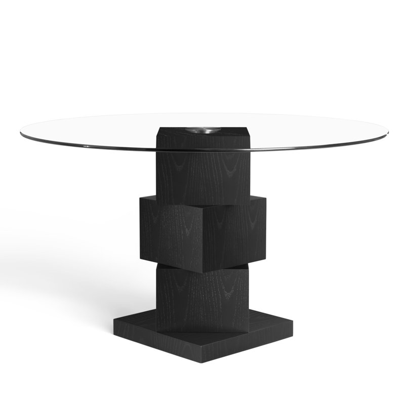 Modern -proof Glass Top Table For Dining Room Minimalist Kitchen With Stable Base