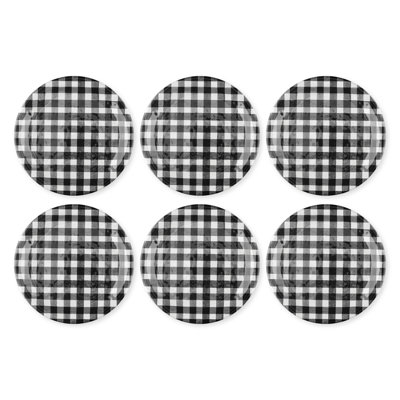 6-Piece Gingham 9" Melamine Plates.