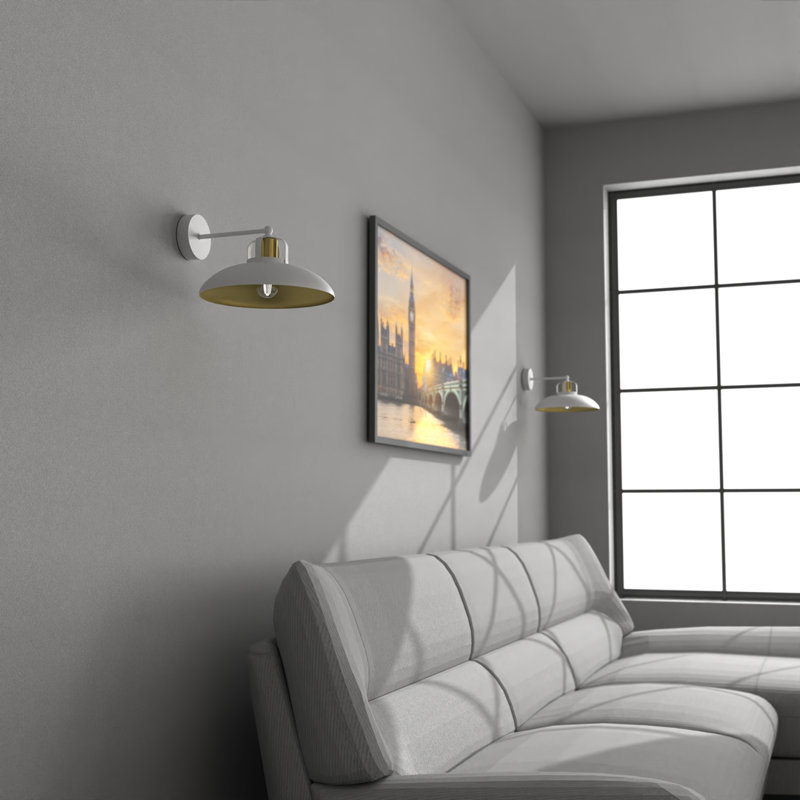 Felix Wall Sconce, Gold/White