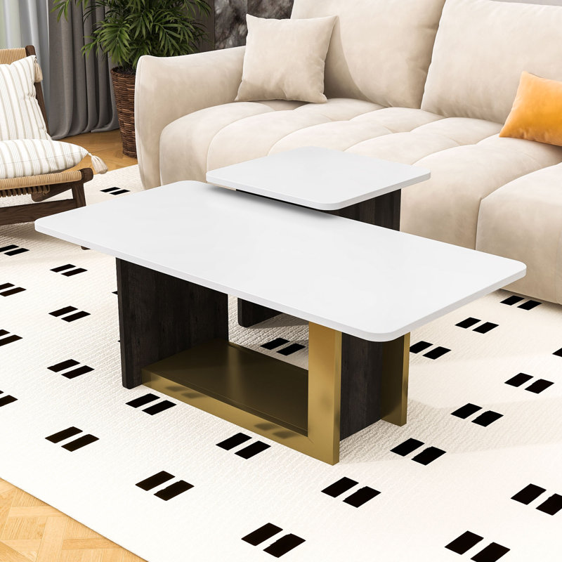 Ensemble de tables basses 2 pièces Contemporary Contemporary, Blanc