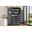Garde-manger autoportant de 35,5 po x 17,6 po x 70,9 po, armoire de rangement haute avec 4 portes, 2 tablettes de porte, 8 plateaux coulissants et tablette réglable pour la salle à manger, gris-428865568