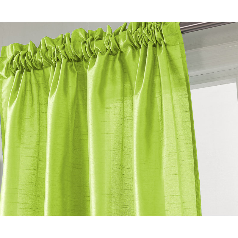 Panneau de rideau de fenêtre semi-transparent Alexzavier, Vert néon, l 54 po x L 95 po