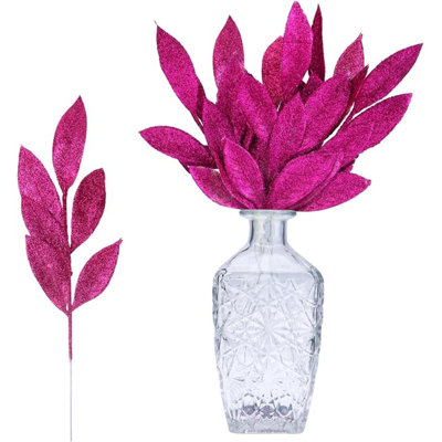 Paquet de 20 feuilles de paillettes artificielles 13 "fausses piqûres de Noël décoratives pour décoration d'arbre de Noël