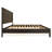 Vivian Solid Wood Bed with Headboard, Rustic Black Wood Bed Frame-1544080907