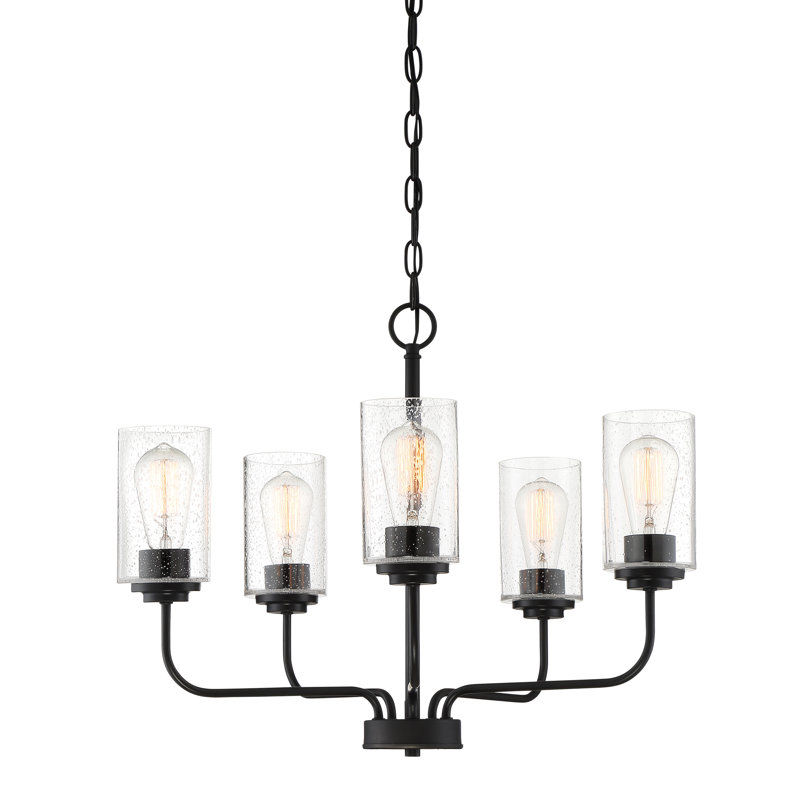 Lustre à 5 lumières avec abat-jour