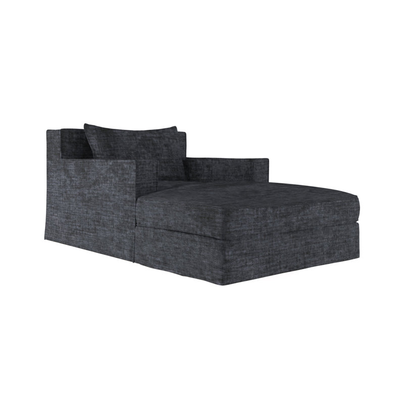 Mulberry Chaise Lounge, Weathered, Plush Velvet Blue Print