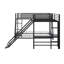 Lit superposé en L avec lit mezzanine, bureau intégré et glissade