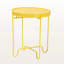Table d'appoint ronde Muriel avec plateau festonné et base décorative en métal jaune
