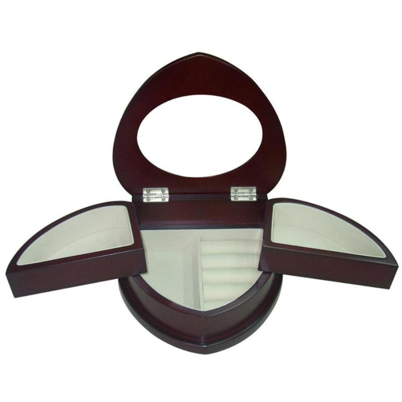 Boîte de présentation en bois cardiaque