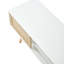 Meuble télé 55,25 po en rotin, portes coulissantes doubles pour le rangement, tablette réglable, pieds en bois massif, console télé pour le salon, blanc