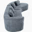 Canapé modulaire de 132 po au design incurvé, canapé modulaire en chenille 2 pièces avec 4 coussins, éponge moelleuse et coussin à ressorts, grand canapé modulaire en éponge pour le salon-1365291321