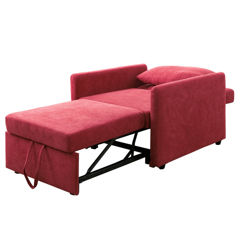 Fauteuil convertible 36 po, Velours rouge
