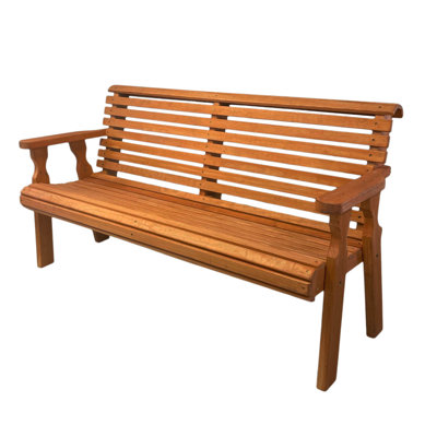Heavy Duty Roll Back Treated Wooden Garden Bench