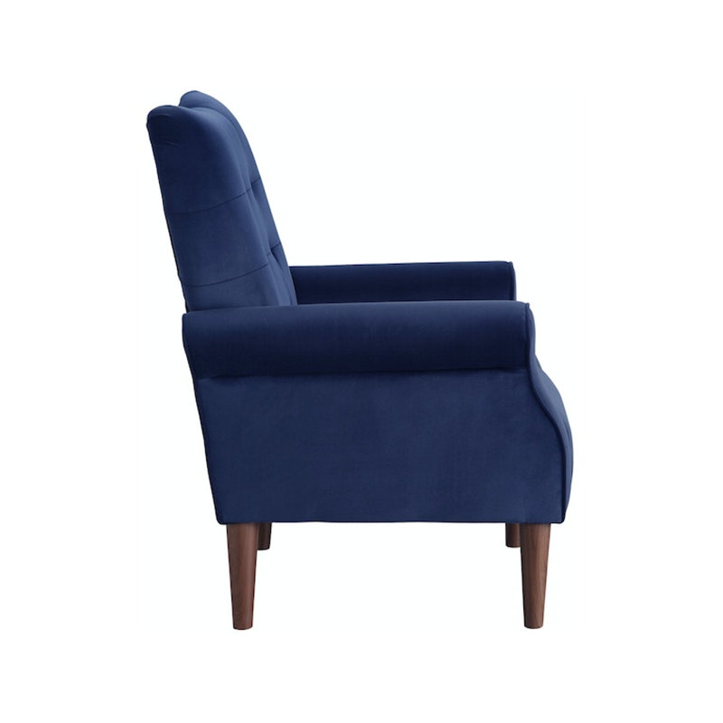 Fauteuil d'appoint en velours brun Chad, Velours bleu