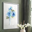 «Gingham Blue Flowers I», reproduction encadrée - bois massif-603886661-603886715