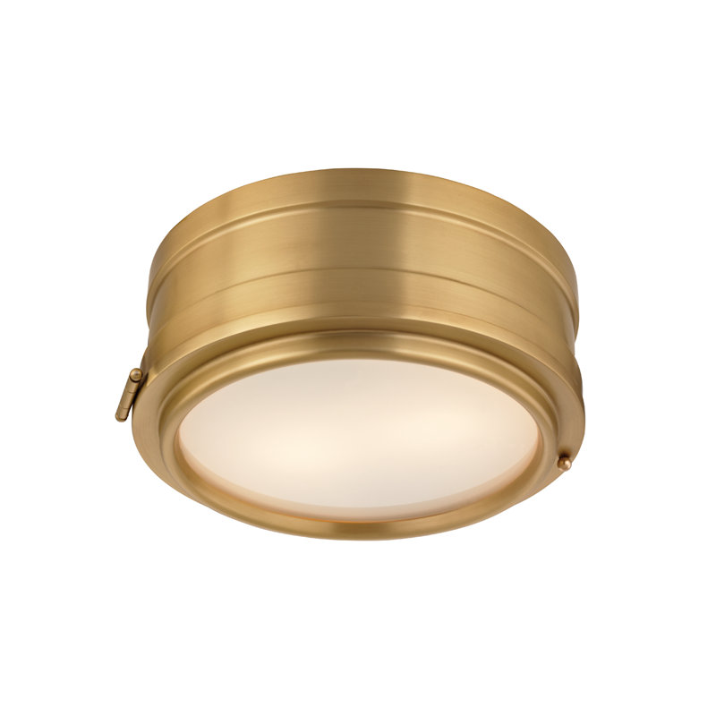 Plafonnier encastré 11 po 2 lumières Rye, Laiton vieilli