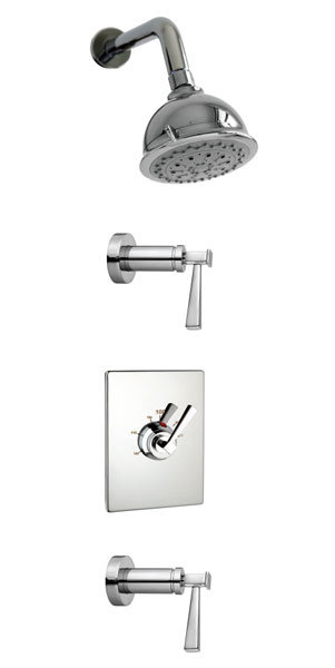 Plaza Thermostatic Tub and Shower Faucet, Polished Chrome