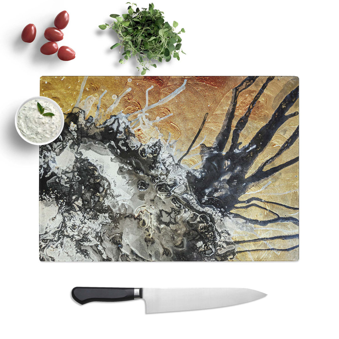 Glass Dreaming of Mercy in Abstract Chopping Board
