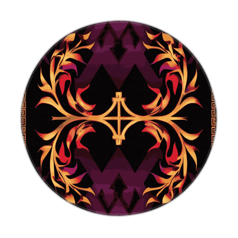 Golden Cascade Indoor And Outdoor Area Rug, Round 5'
