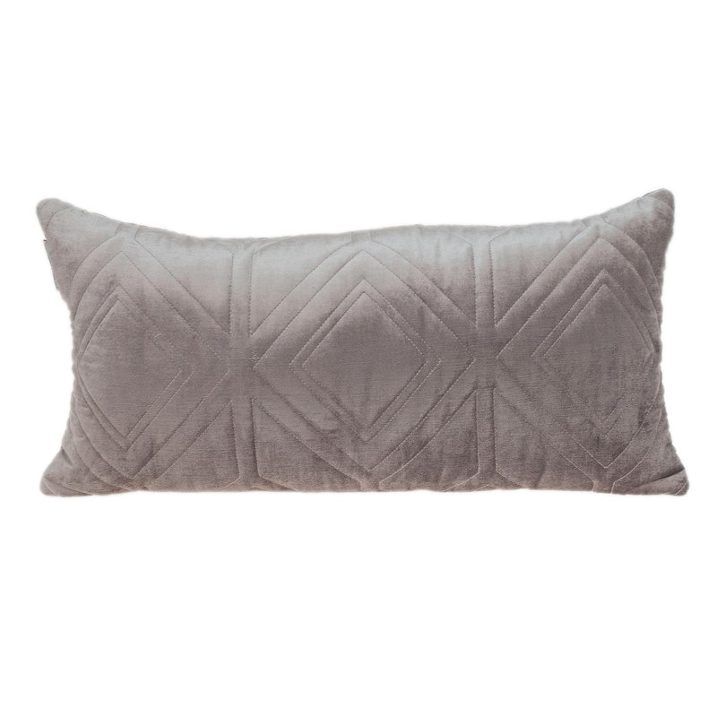 Parkland Collection Reta Transitional Quilted Taupe Throw Pillow, Taupe