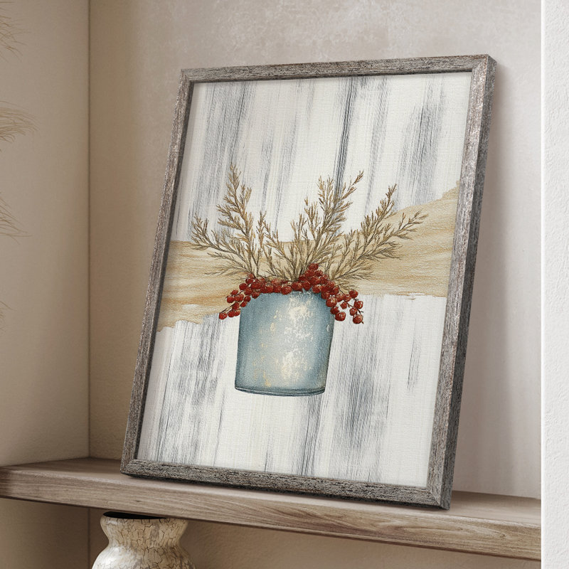 «Christmas Holiday Art», reproduction encadrée CCXC - bois massif, H 30 po x l 24 po