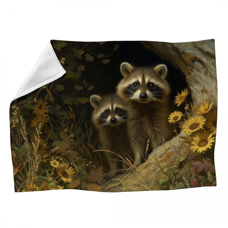 Jeté en ratine Racoons, L 60 po x l 50 po