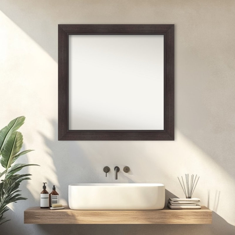 Miroir mural de salle de bain Sloped Espresso, 31,5 po x 31,5 po, Espresso
