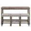 Table de bar 4 pièces avec prise de courant pour différentes pièces - surface en grain de bois, tabourets confortables, mousse à haute élasticité, prise facile à assembler, coussins incurvés de salle à manger sur l'emballage 3a pour éviter les dommages-133245170-133245169